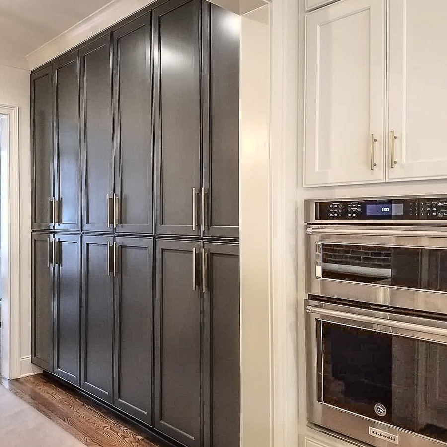 Gray shaker kitchen cabinetry by Designer Cabinets