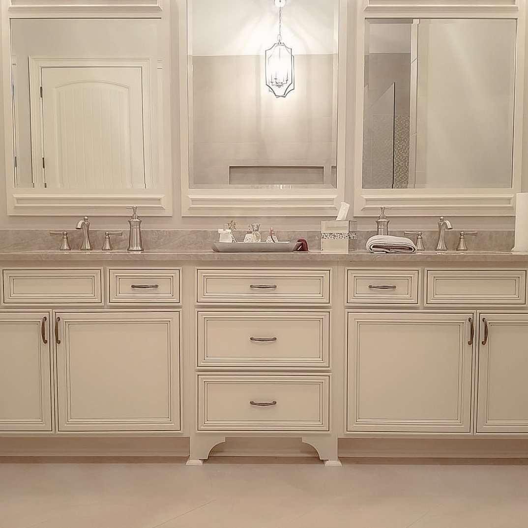 Custom bathroom and laundry cabinets by Designer Cabinets